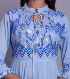 Block Print Anarkali Kurti