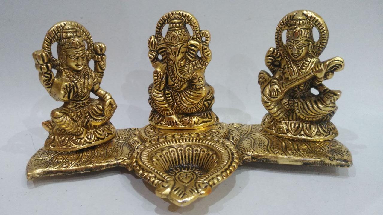Ganesh, Laxmi, Sarasvati deepak(Lamp)