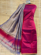 Maheshwari Cotton Silk Top with Jute Dupatta