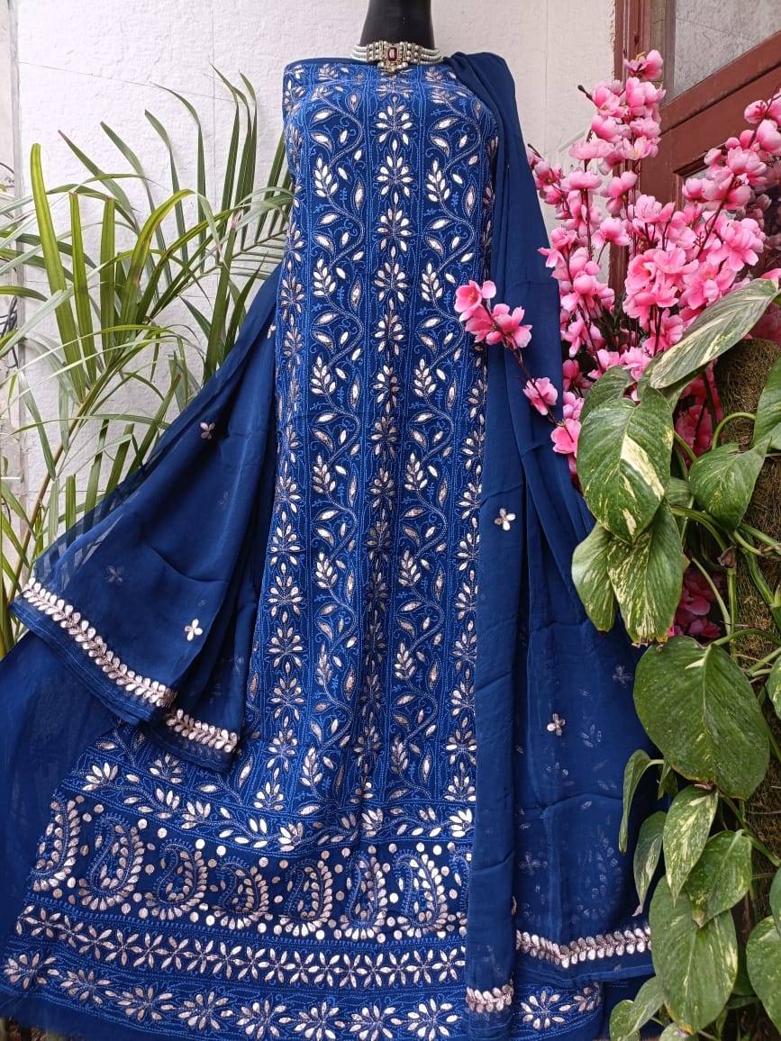 Viscose Georgette Gorgeous Chikankari Kurta n Dupatta Set