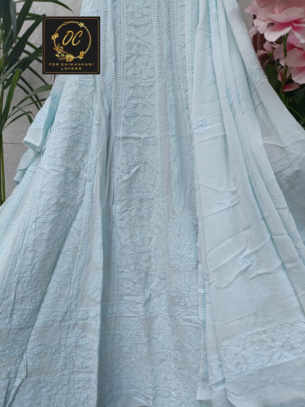 Viscose Georgette Chikankari Anarkali