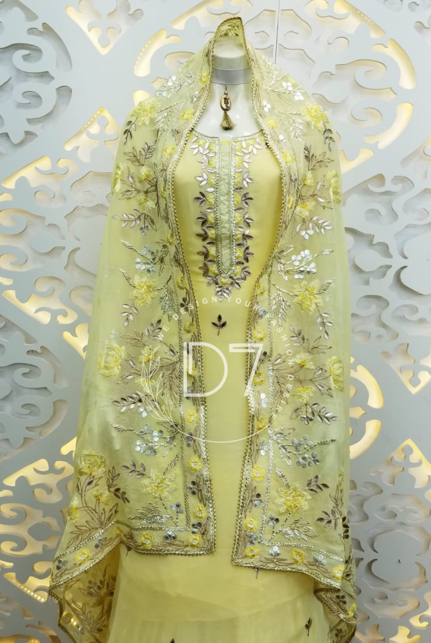 Beautiful Georgette Semi-stitched with Gota work