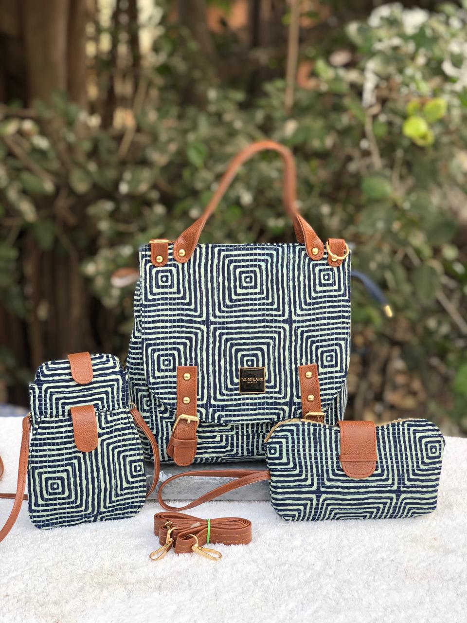 Ikat Handbag (3 piece set)