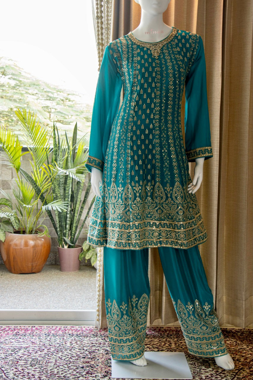 Chinnon Short Anarkali with Salwar