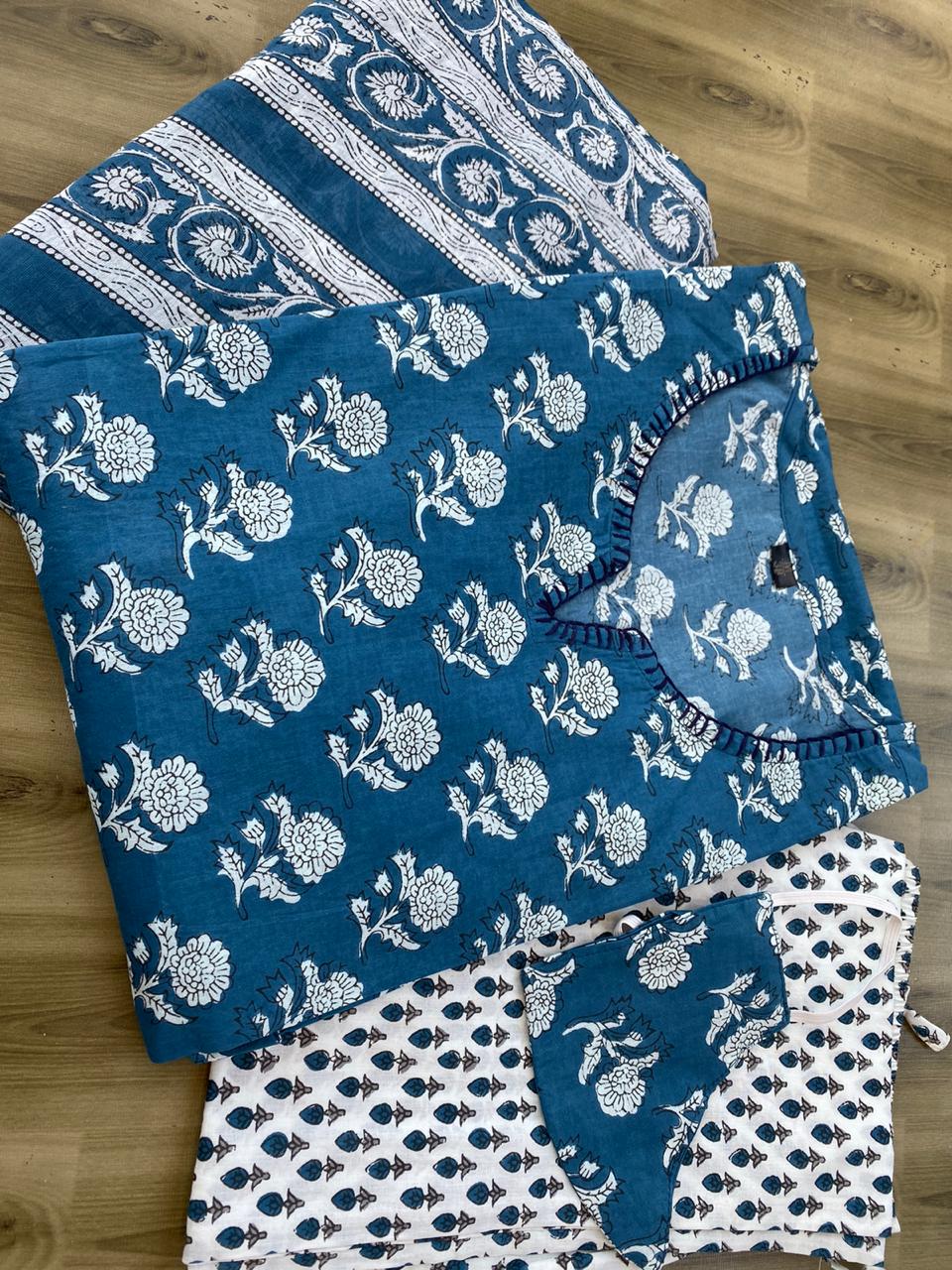Cotton Kurti with Pant n Mask