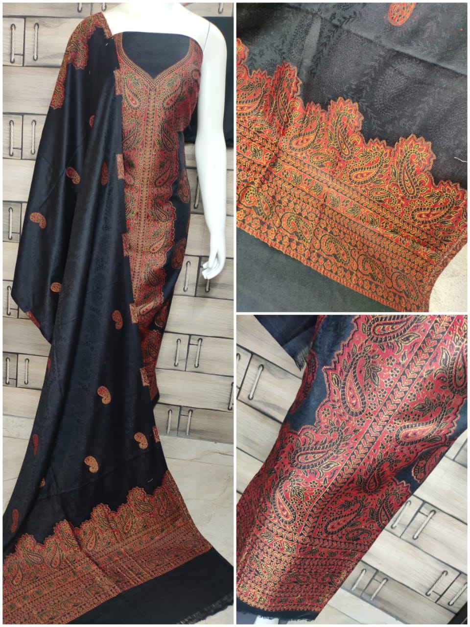Beautiful Pashmina Benarsi Suit with Jamawar Shawls