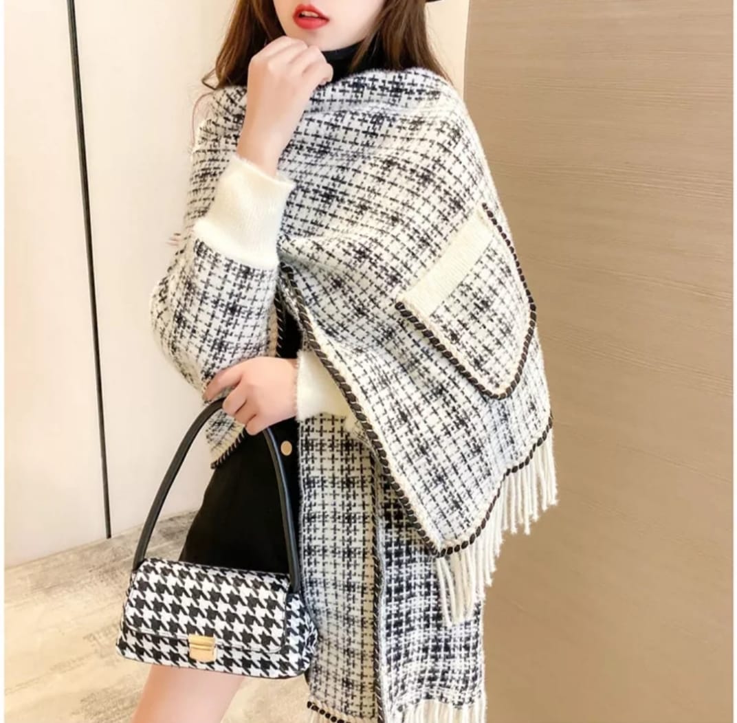 Sleeves Poncho/Shawl Woven