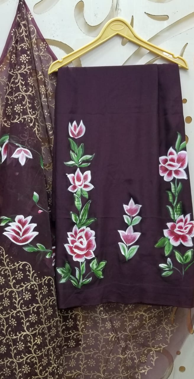 Crepe Handpainted Suit