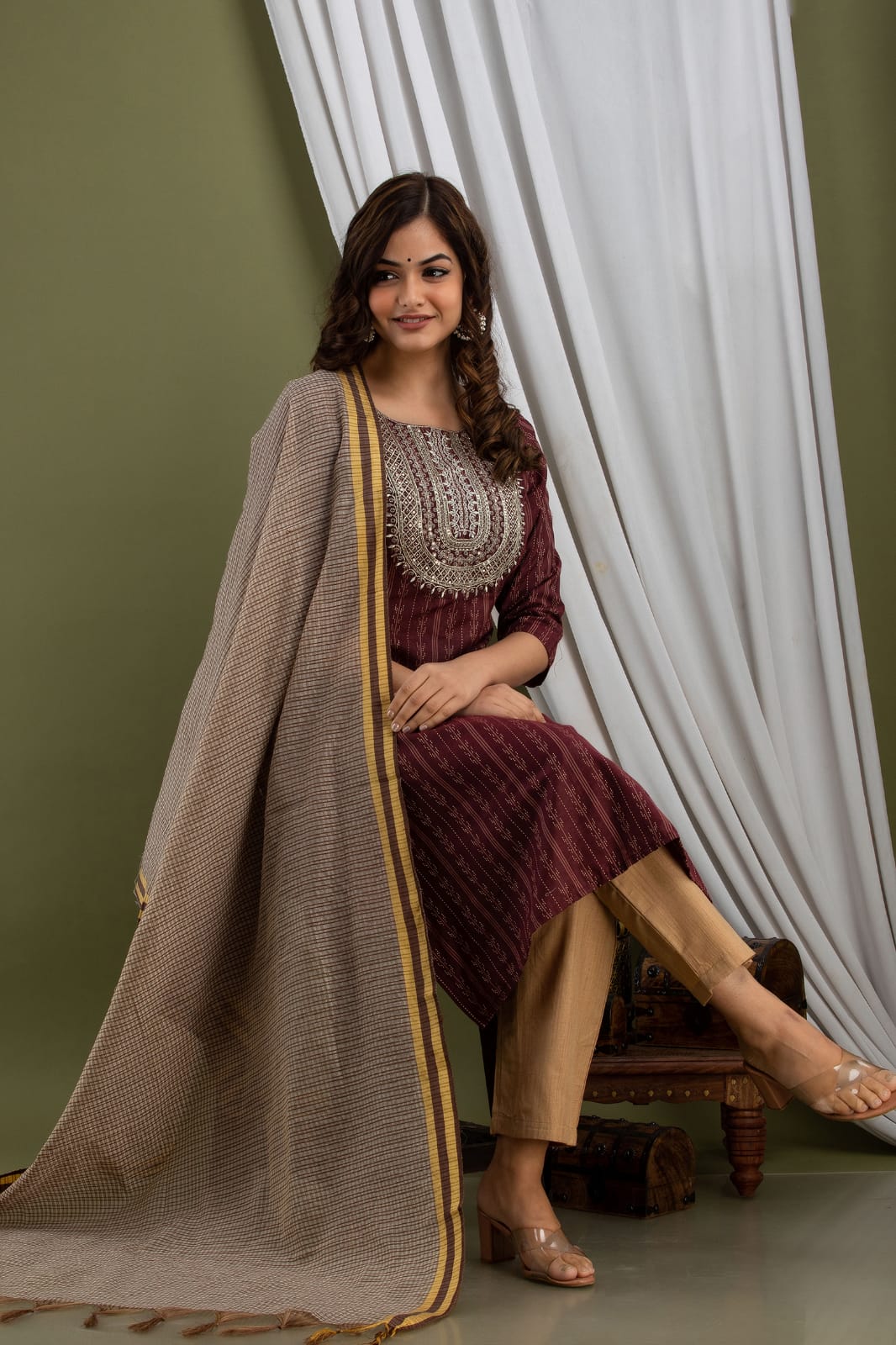 Cotton Woven Kurta with Pant