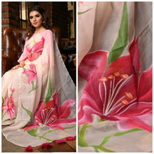 Load image into Gallery viewer, Stunning Hand Painted Organza Sarees