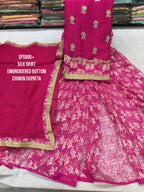 Silk Dress Material (Embroidered)
