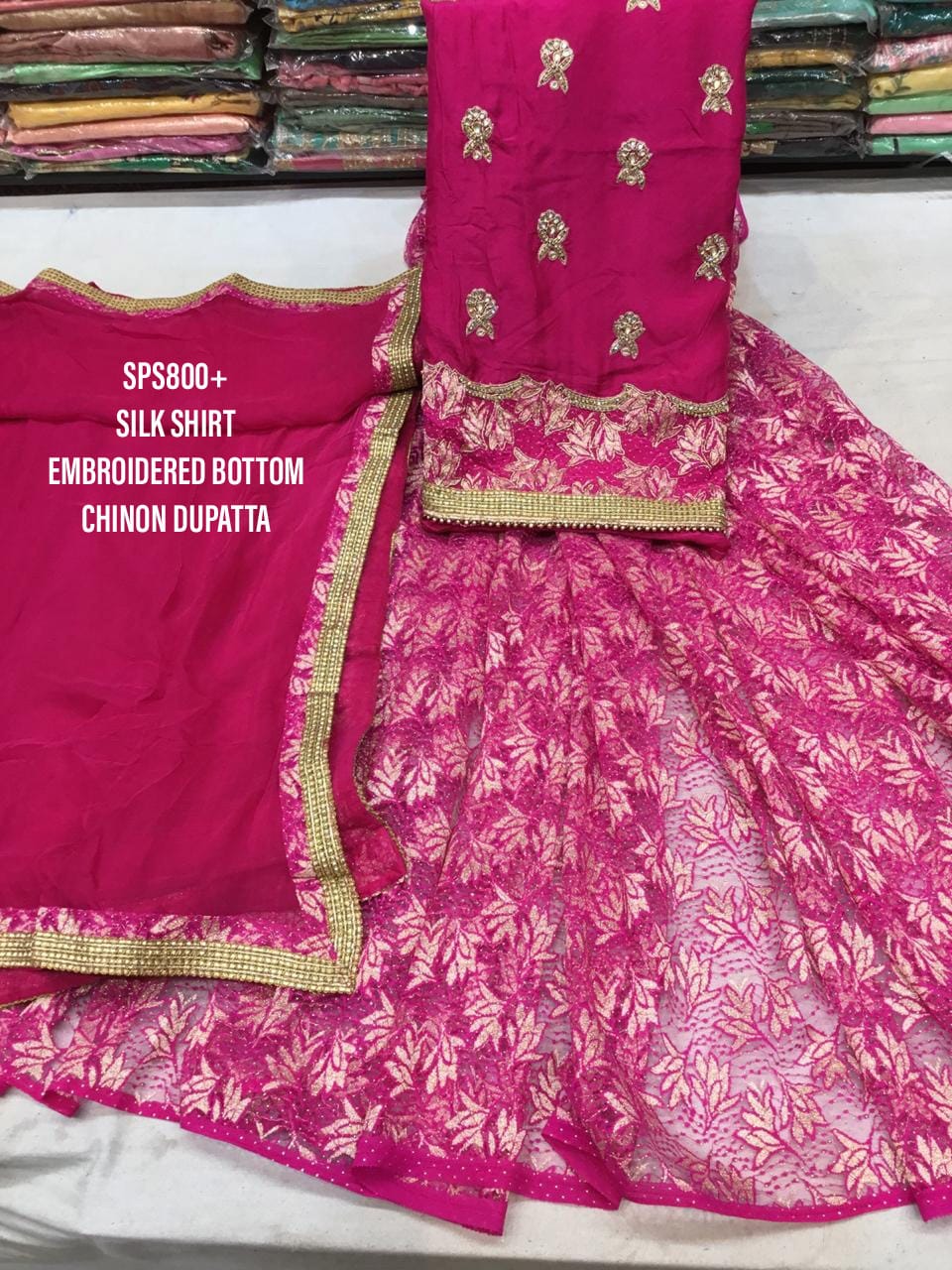 Silk Dress Material (Embroidered)