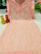 Georgette Chikankari Long Kurtis