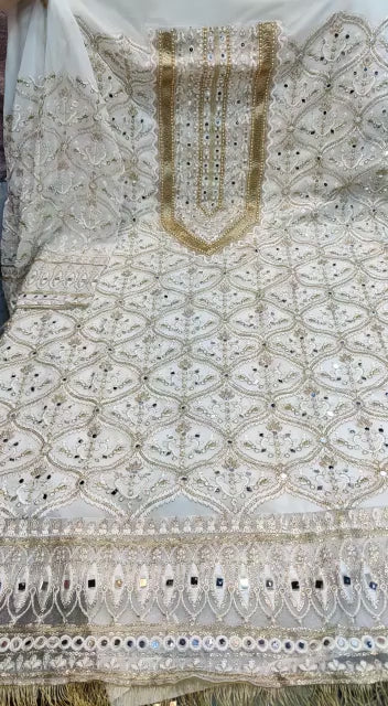 Georgette Semi-Stitched with Embroidery