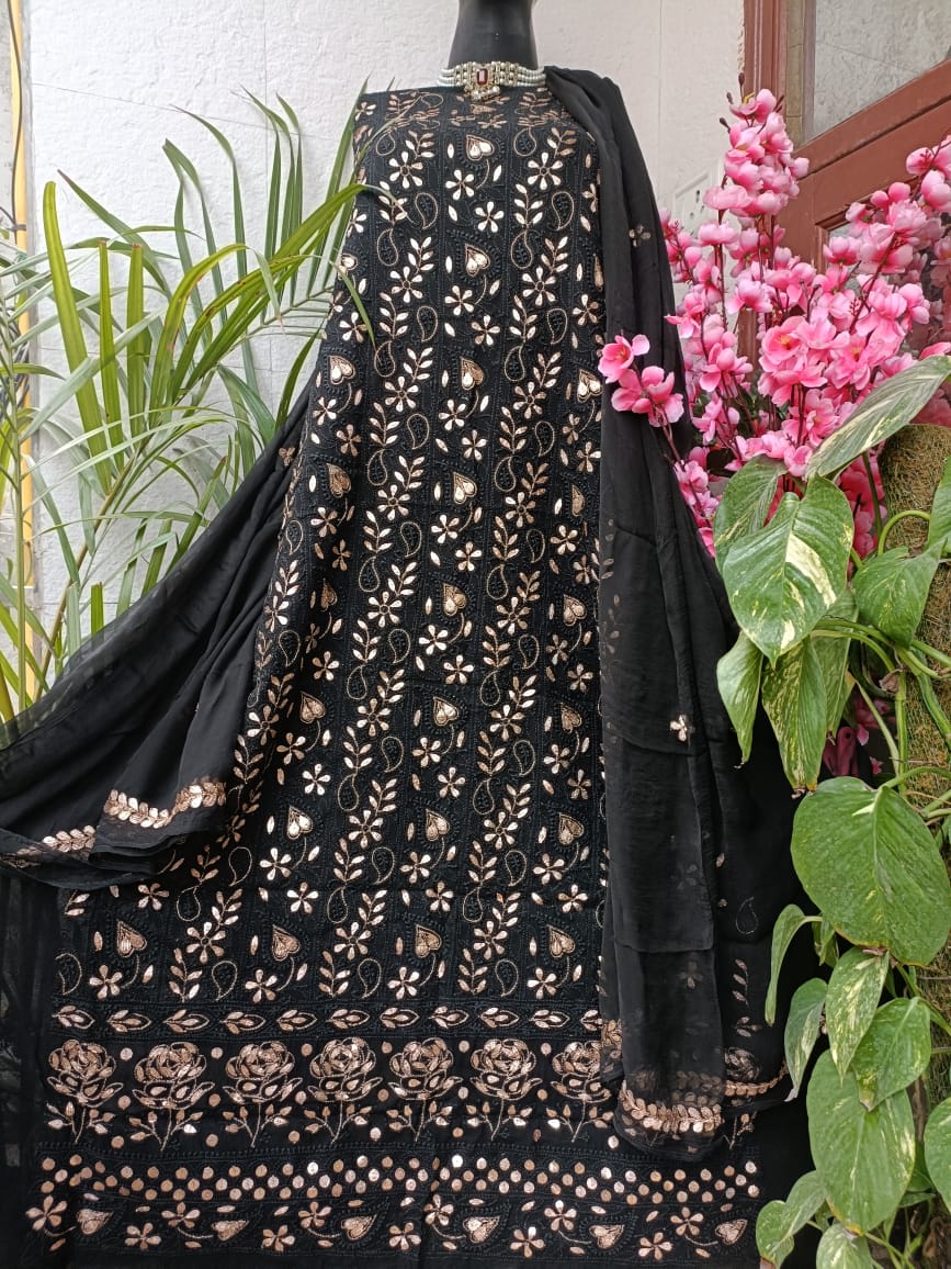 Viscose Georgette Gorgeous Chikankari Kurta n Dupatta Set