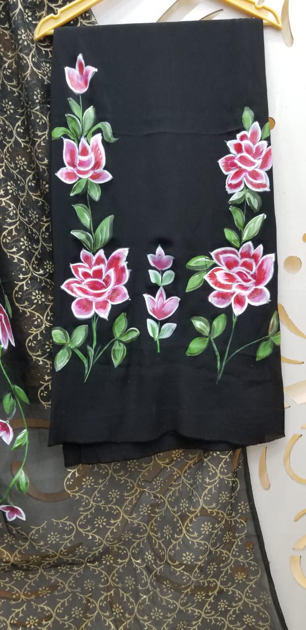 Crepe Handpainted Suit
