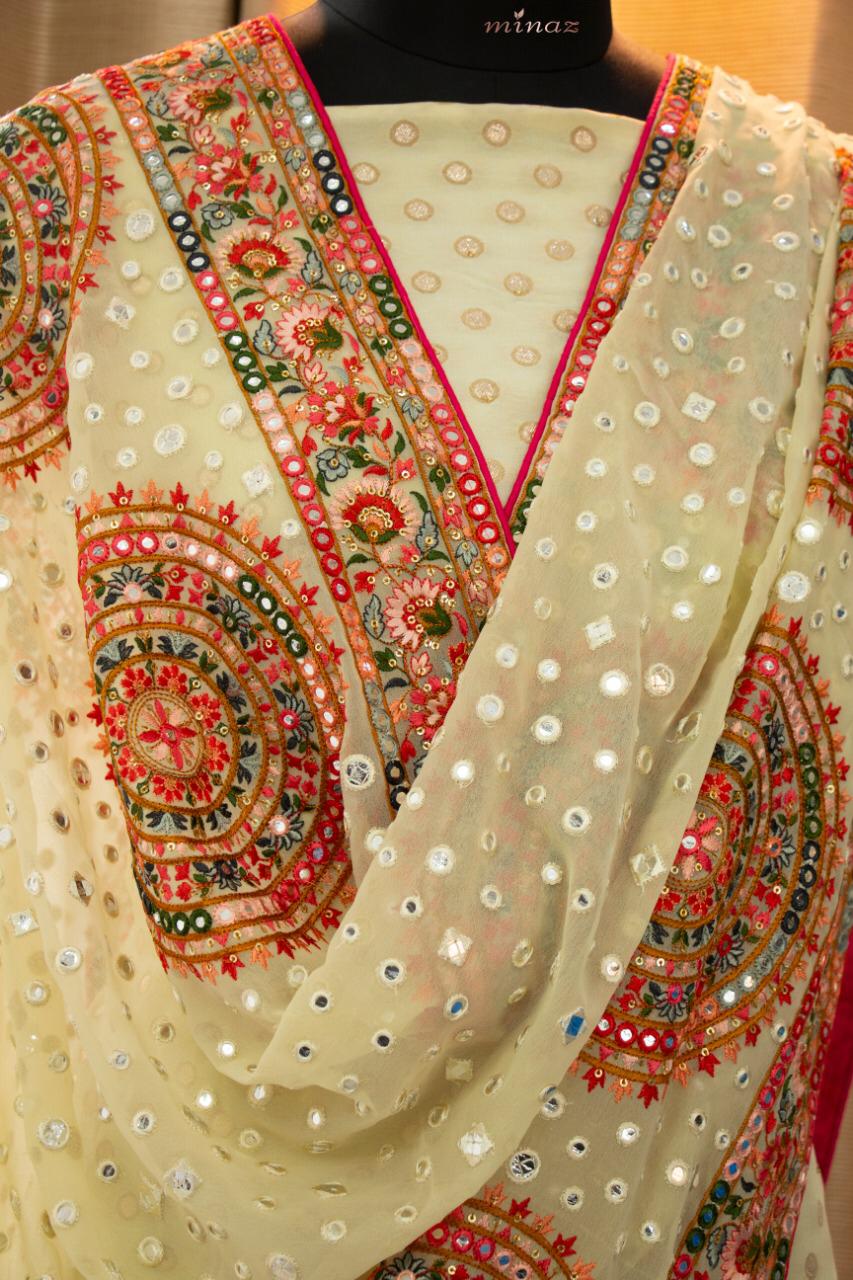 Opara Silk Suits with heavy embroidery dupatta