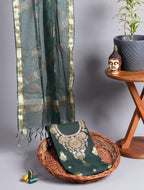Chanderi Silk Shirt with Organza Dupatta