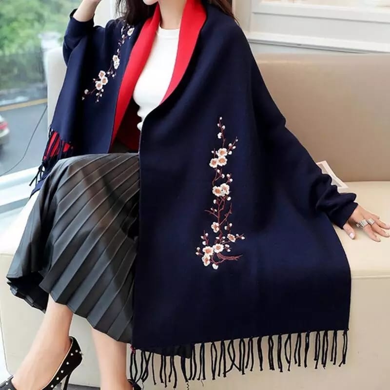 Embroidery Sleeves Poncho/Shawl
