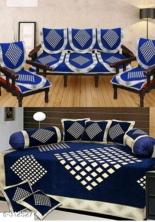 Elite Attractive Diwan Sets and Sofa Covers Combo Vol 1 M8