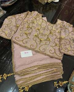 Georgette Embroidered Sarees with stone work