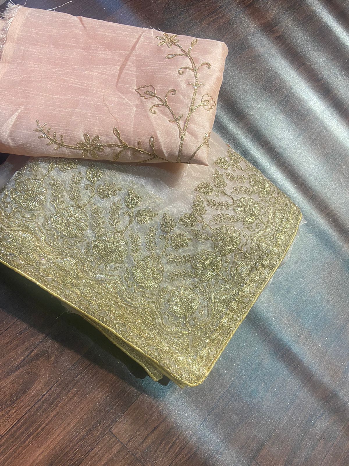 Beautiful Organza Saree with embroidery and sequins