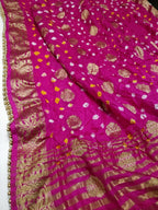 Chanderi Shirt with Gotta work, Bandhni Silk Dupatta n Shantoon Bottom