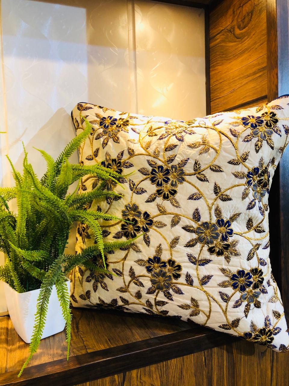 Cushion Covers with Silk Embroidery