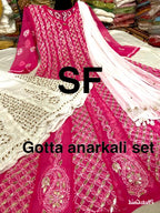Chikankari Anarkali Sharara with gotta patti work