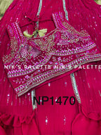 Pretty Georgette crop top with double layered skirt