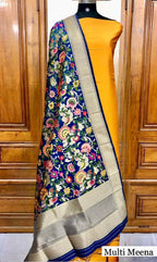Plain Silk Suit with Benarsi Weaving Dupatta