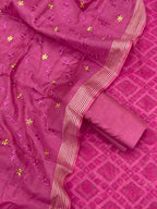 Handloom Chanderi with zari boota