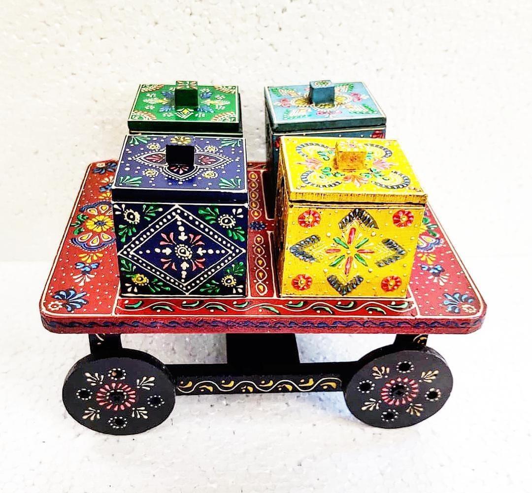 Dry fruit cart with 4 boxes