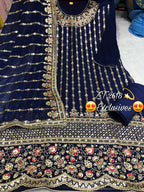 Georgette with Zari thread and Sequins work