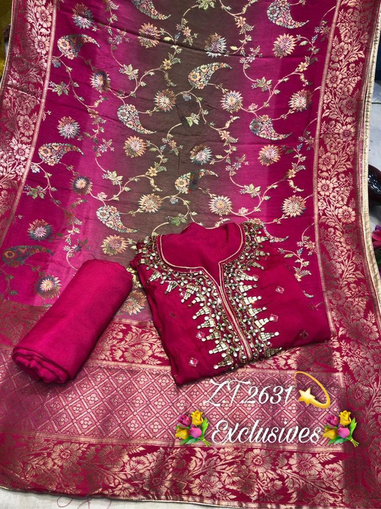 Chinnon with sequins and kundan work