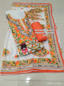 Georgette suits with Kantha embroidery
