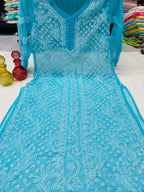 Georgette Chikankari Long Kurtis