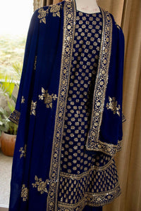 Beautiful Chinnon Short Anarkali with Garara