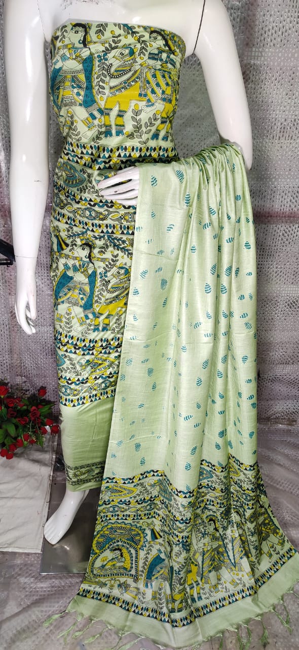 Handmade Madhubani Silk Suit Set.clothing for Women - Etsy