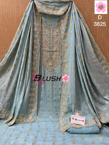 Dola Silk Suit with hand embroidery