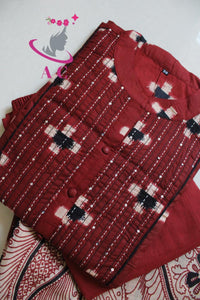 Cotton Ikat Stitched Shirt with Pant