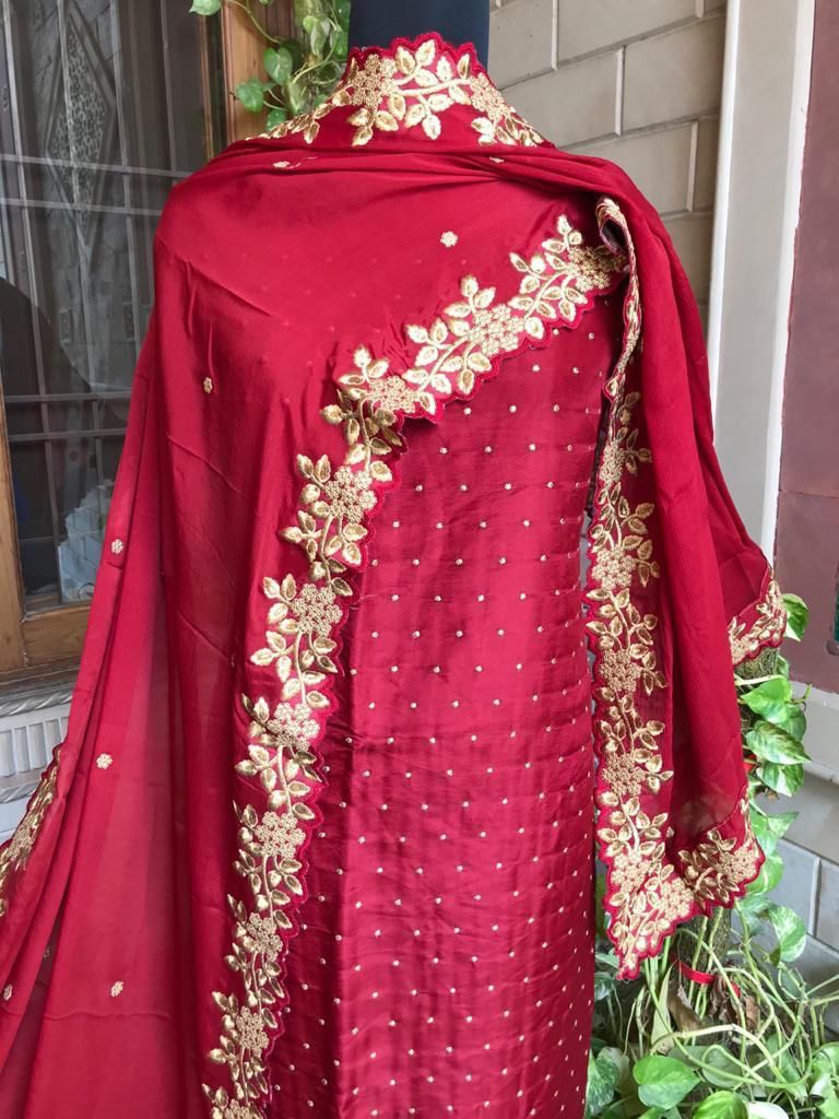 Embroidered Silk Suit