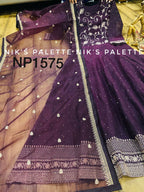 Viscose Modal Chanderi Anarkali with badla work