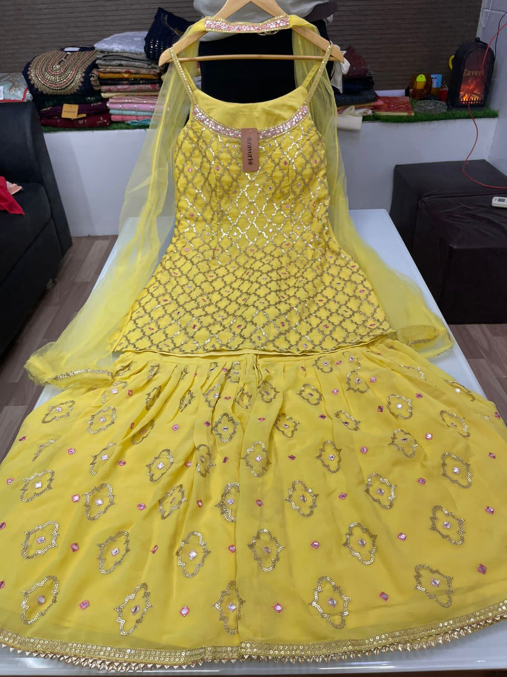 Beautiful Georgette Kurti Sharara