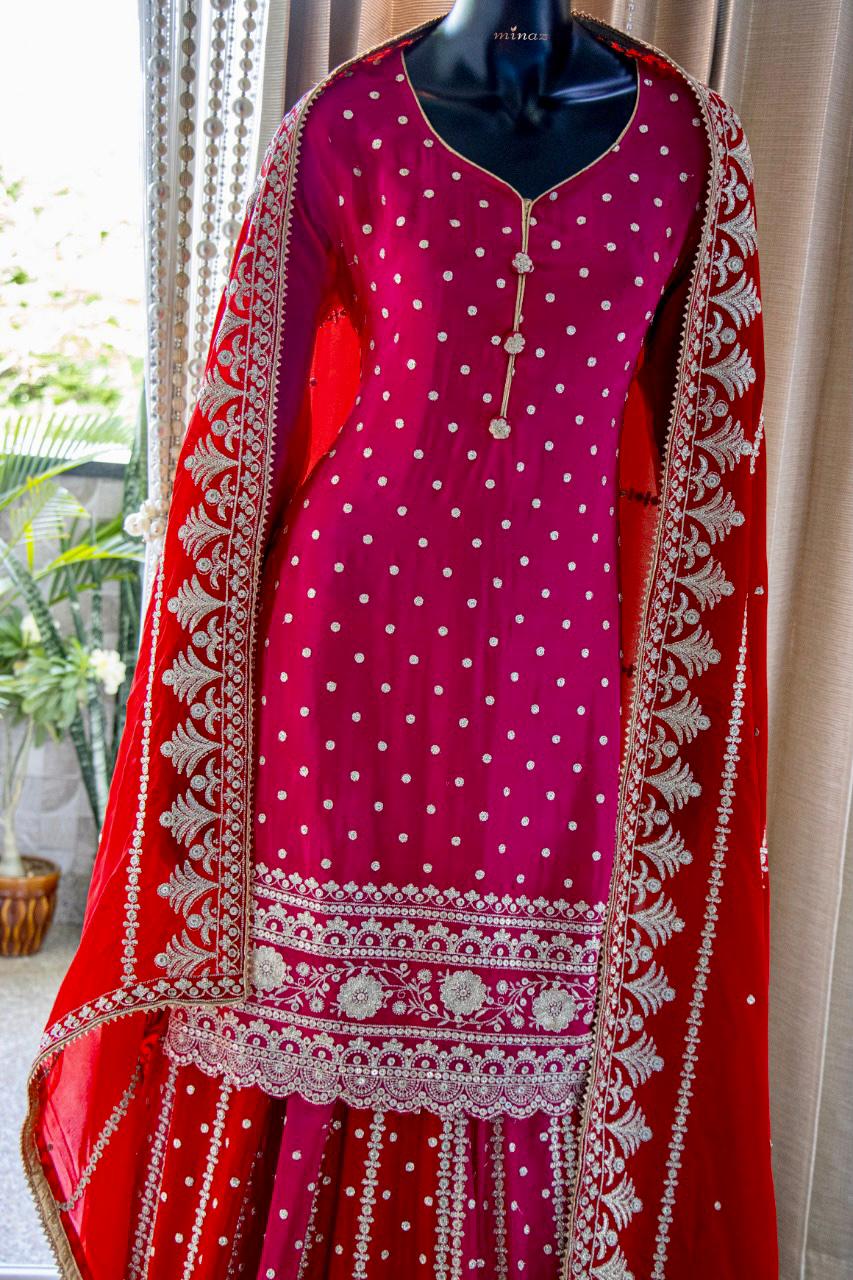 Pretty Chinnon Shirt Skirt Dupatta