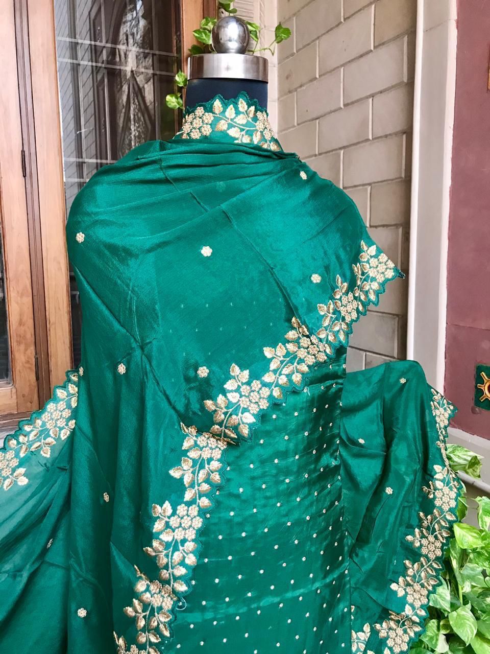 Embroidered Silk Suit