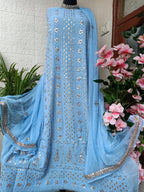 Viscose Georgette Gorgeous Chikankari Kurta n Dupatta Set