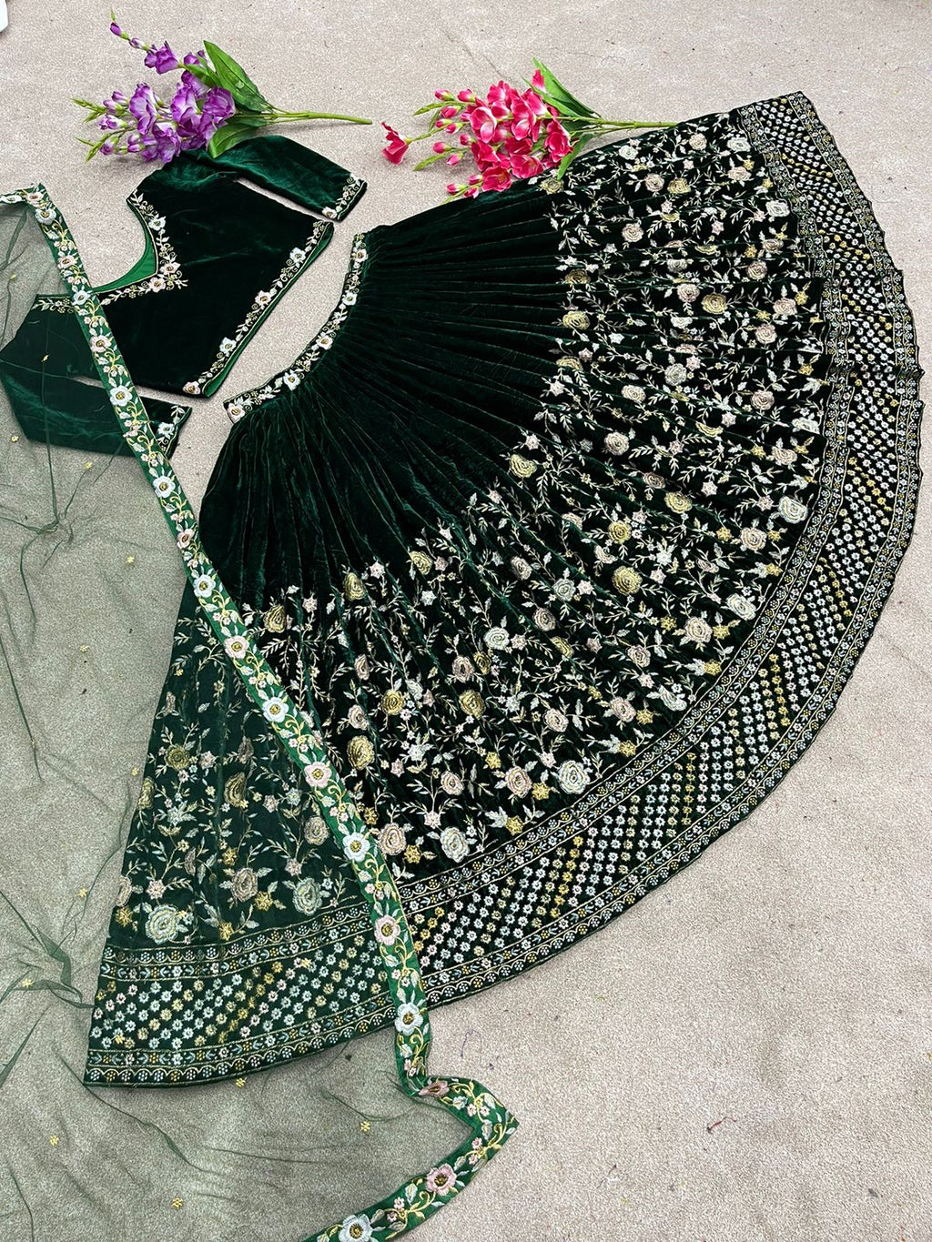 Bridal Viscose Velvet Lehenga Choli