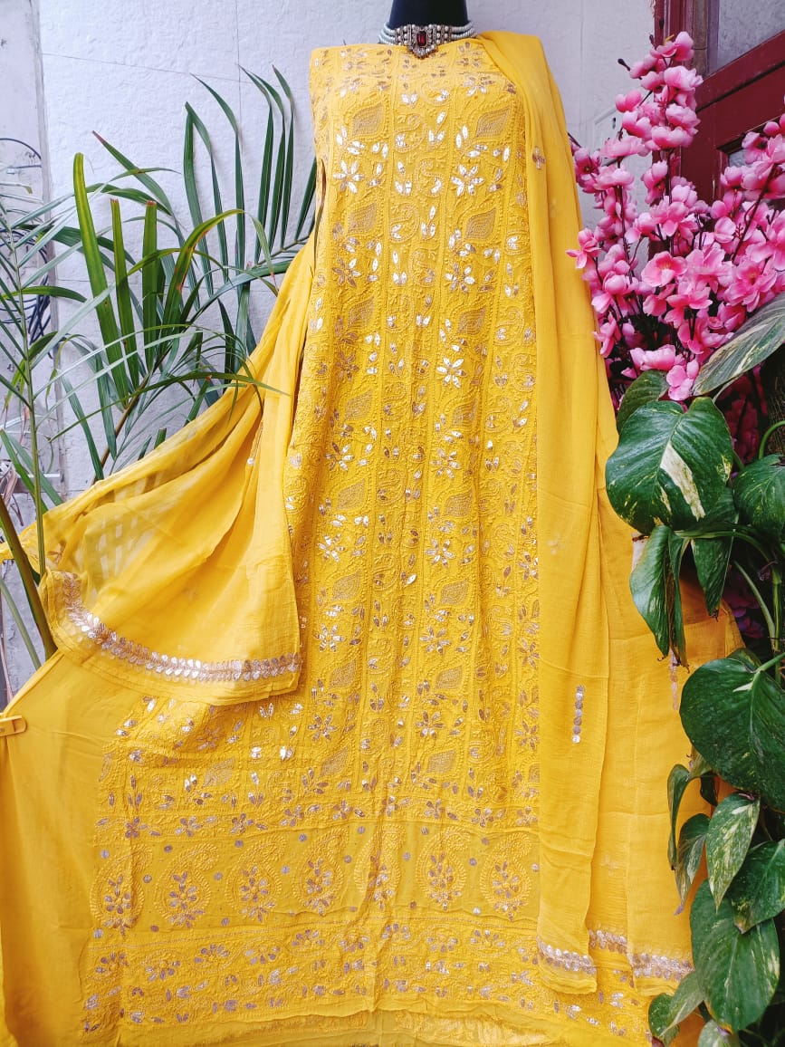 Viscose Georgette Gorgeous Chikankari Kurta n Dupatta Set