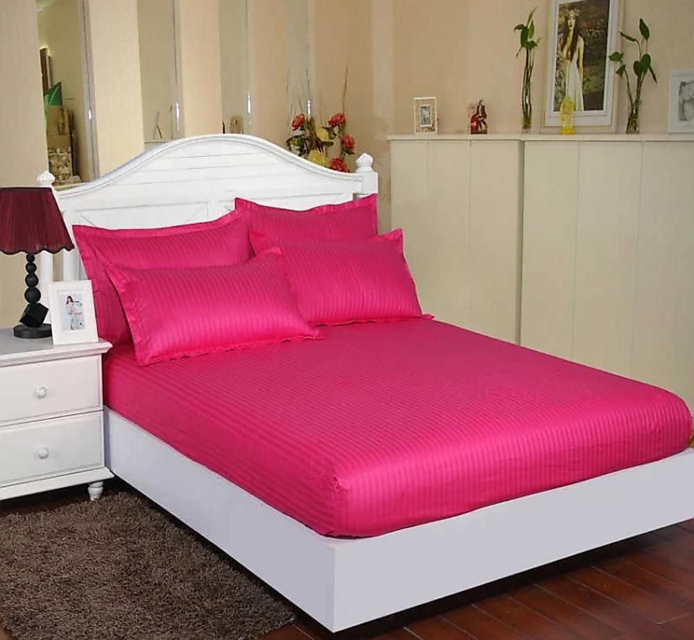 Satin Stripes King-Size Fitted Bedding Set